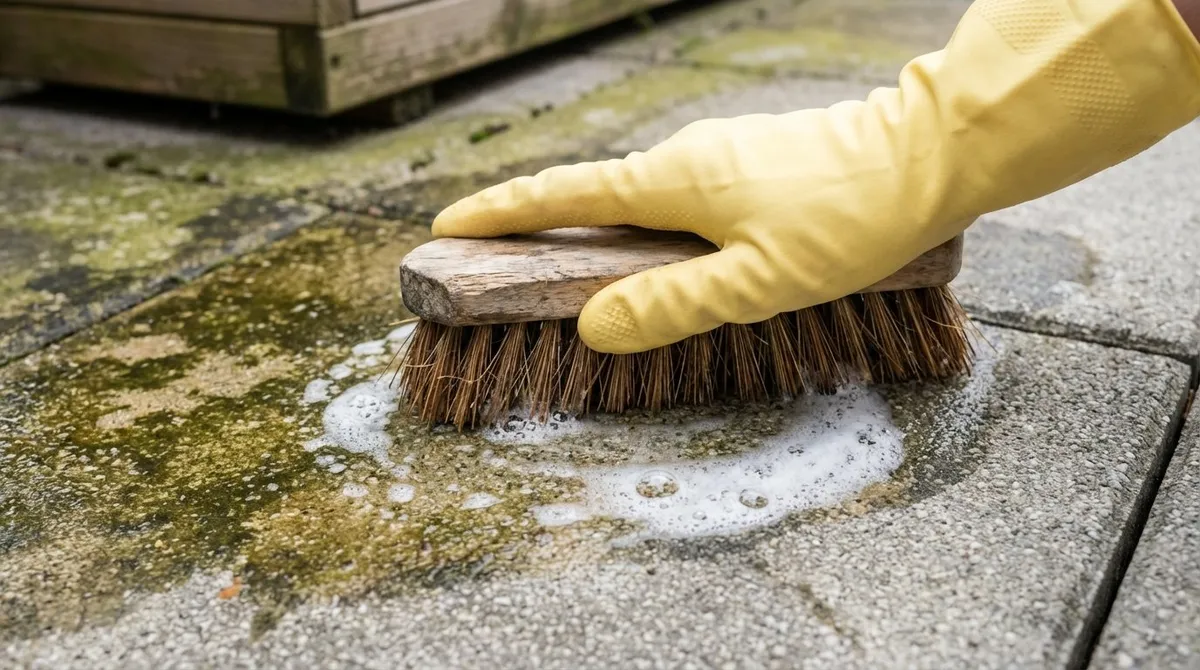 De makkelijke oplossing tegen groene aanslag op je terras